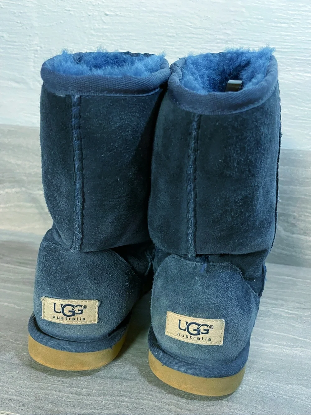 UGGs Navy Blue Shearling-Lined Ugg Boots Size 7